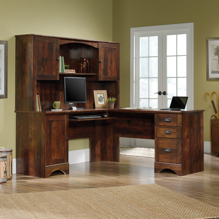 Sauder Pinellas LShape Computer Desk with Hutch & Reviews Wayfair